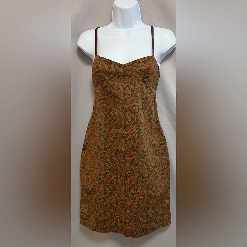 Ralph Ralph Lauren Leather Dresses for Women Sz 4 Brown Paisley